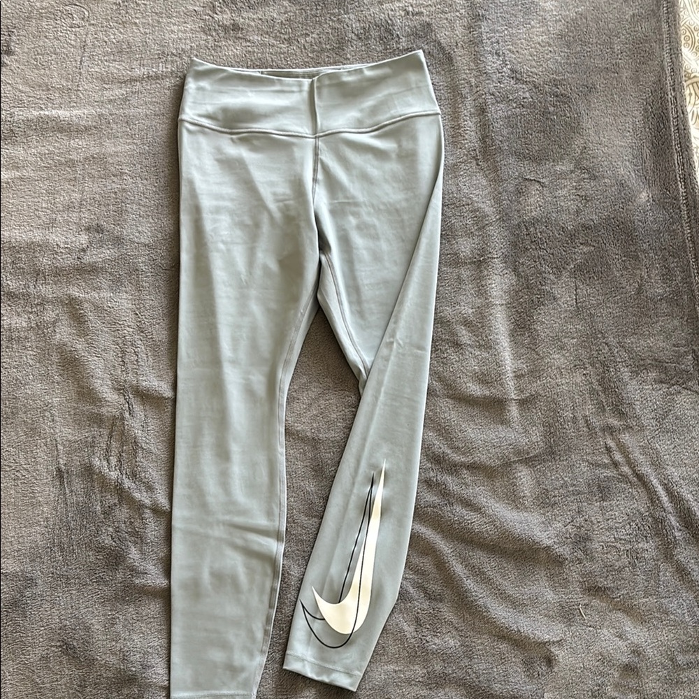 Nike Gray Leggings with Swoosh Logo